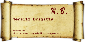 Mersitz Brigitta névjegykártya